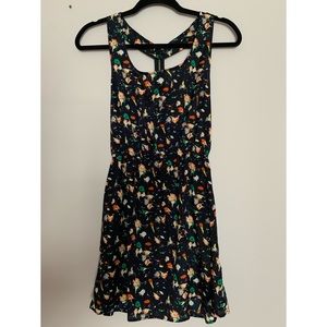 Floral open back dress